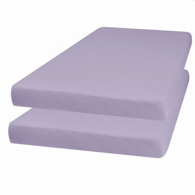 Jersey fitted sheets 60x120 cm 2 pack - lilac