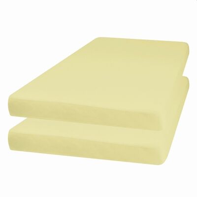 Jersey fitted sheets 60x120 cm 2 pack - yellow