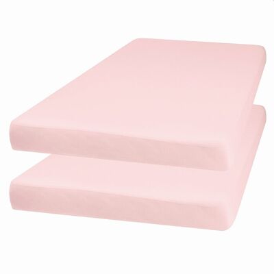 Jersey fitted sheets 60x120 cm 2 pack -pink