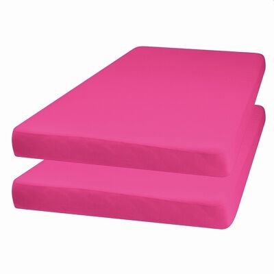 Jersey fitted sheets 60x120 cm 2 pack -pink