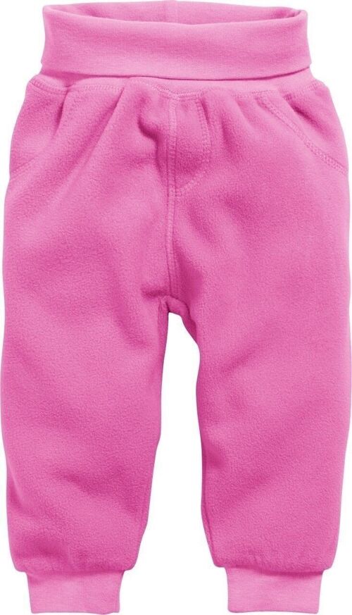 Baby Pumphose Fleece mit Strickbund -pink