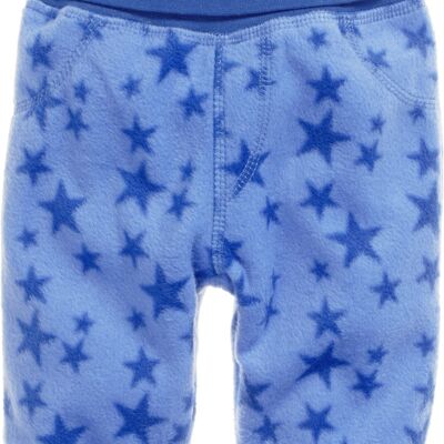 Pumphose Fleece Sterne mit Strickbund -blau