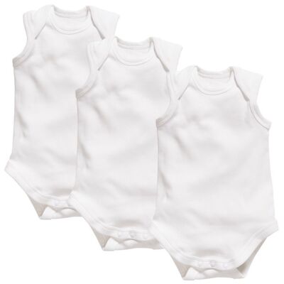 Body without sleeves 3-pack uni-white