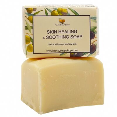 Jabón calmante y curativo para la piel, natural y hecho a mano, aproximadamente 30 g/65 g