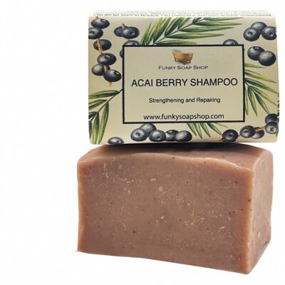Acai Berry Solid Shampoo Bar, natürlich und handgefertigt, ca. 30 g/65 g