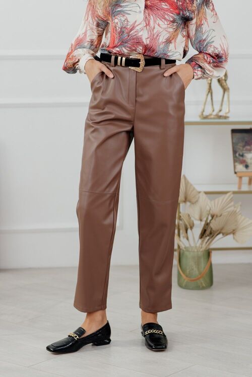 Pantalon ample en cuir écologique