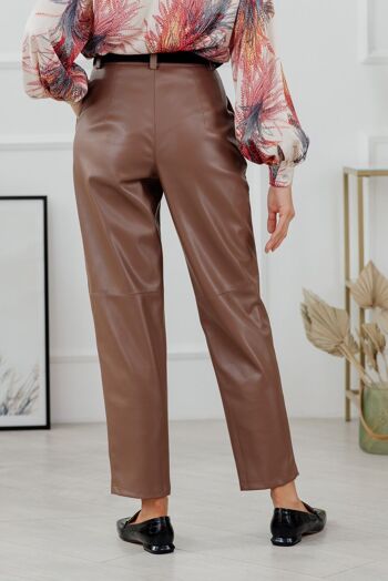 Pantalon ample en cuir écologique 5
