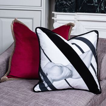 Coussin en coton et velours noir nude 8