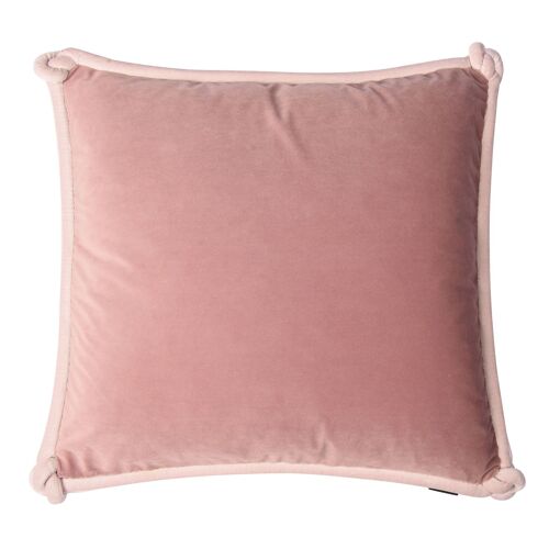 Red & Rose Velvet Cushion with Pale Pink Piping