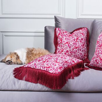 Coussin en soie rose Chintz Homard 4