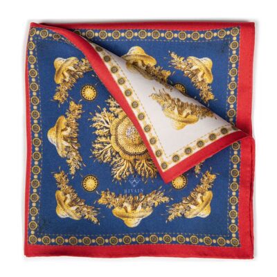 Pochette de costume neptunienne en soie