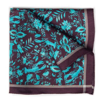 Pochette de costume turquoise en chintz 1