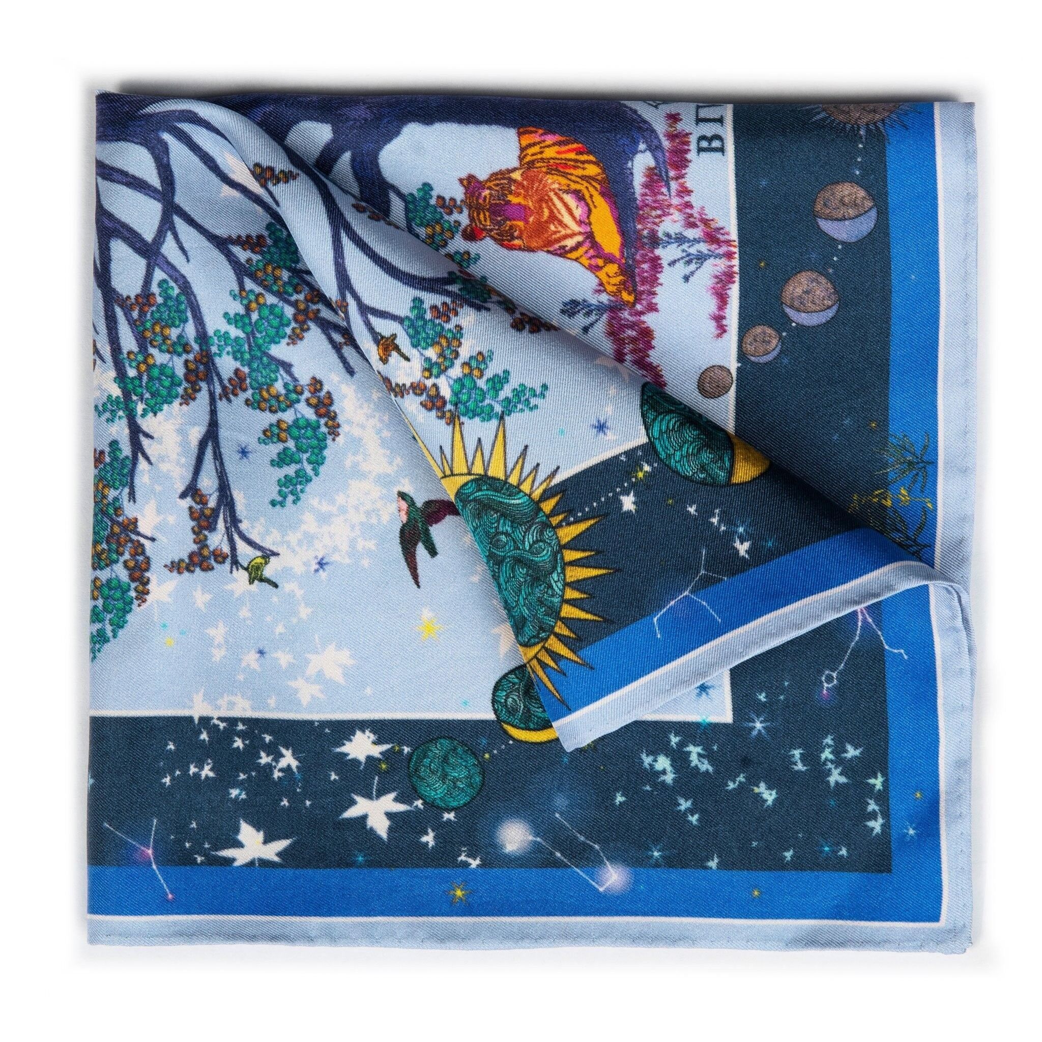 Fazzoletto da taschino in seta con albero della vita