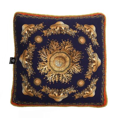 Neptunian Blue Silk Cushion