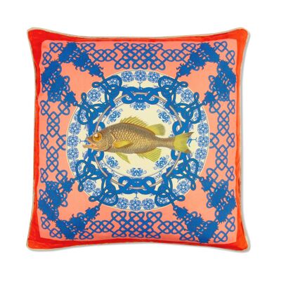 Regale Coral Large Silk Cushion