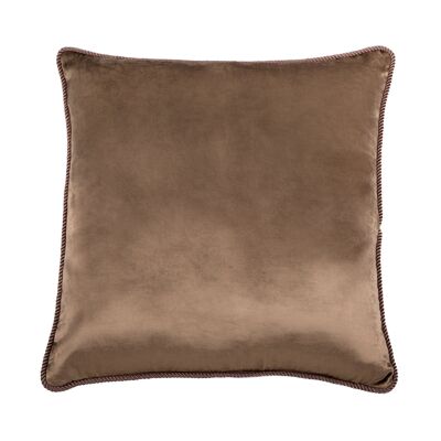 Coussin en velours marron fauve