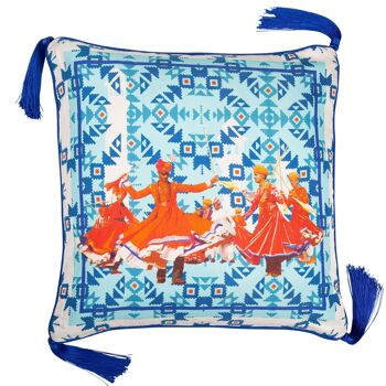 Coussin en soie Pushkar, 16" x 16" 5