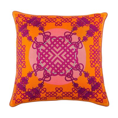 Coussin en soie Xanadu Rosa - 16" x 16"