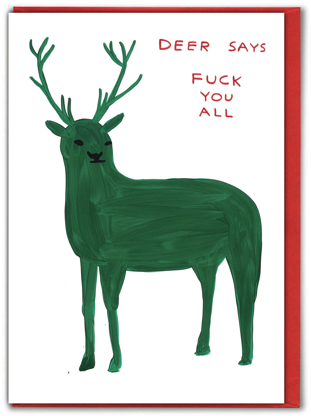 Christmas Card - Funny Deer Says Fuck You All Xmas Card