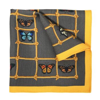 Pochette de costume en soie Papillons et échelles 4