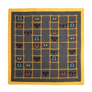 Pochette de costume en soie Papillons et échelles 5