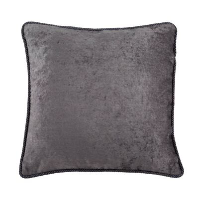 Cojín de terciopelo gris ceniza