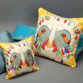 Coussin en soie Jaipur - 16" x 16" 3