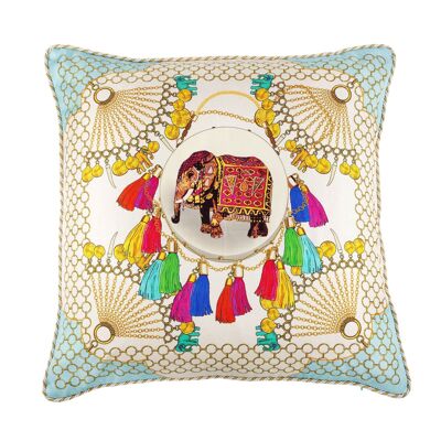 Agra Cloud Large Silk Cushion