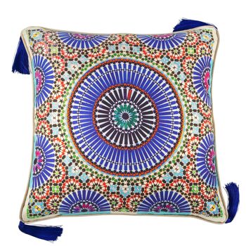 Grand coussin en soie Zellige Indigo 5