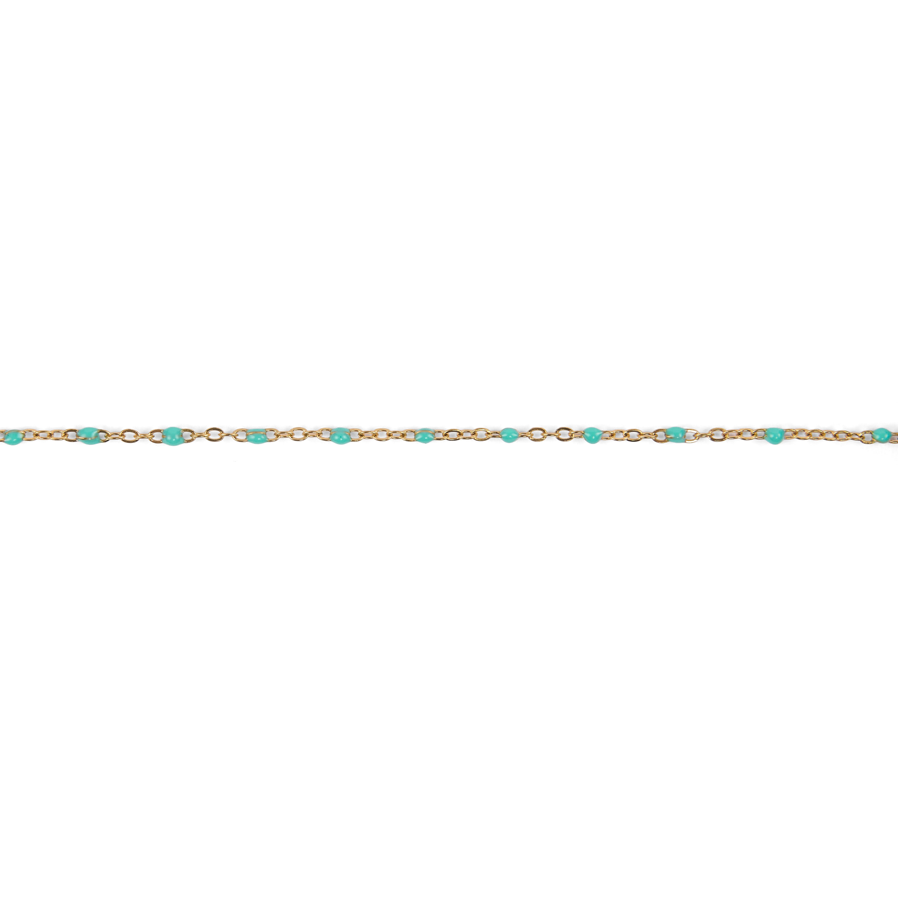 Stainless steel bracelets with colored resin beads - Turquoise theme
