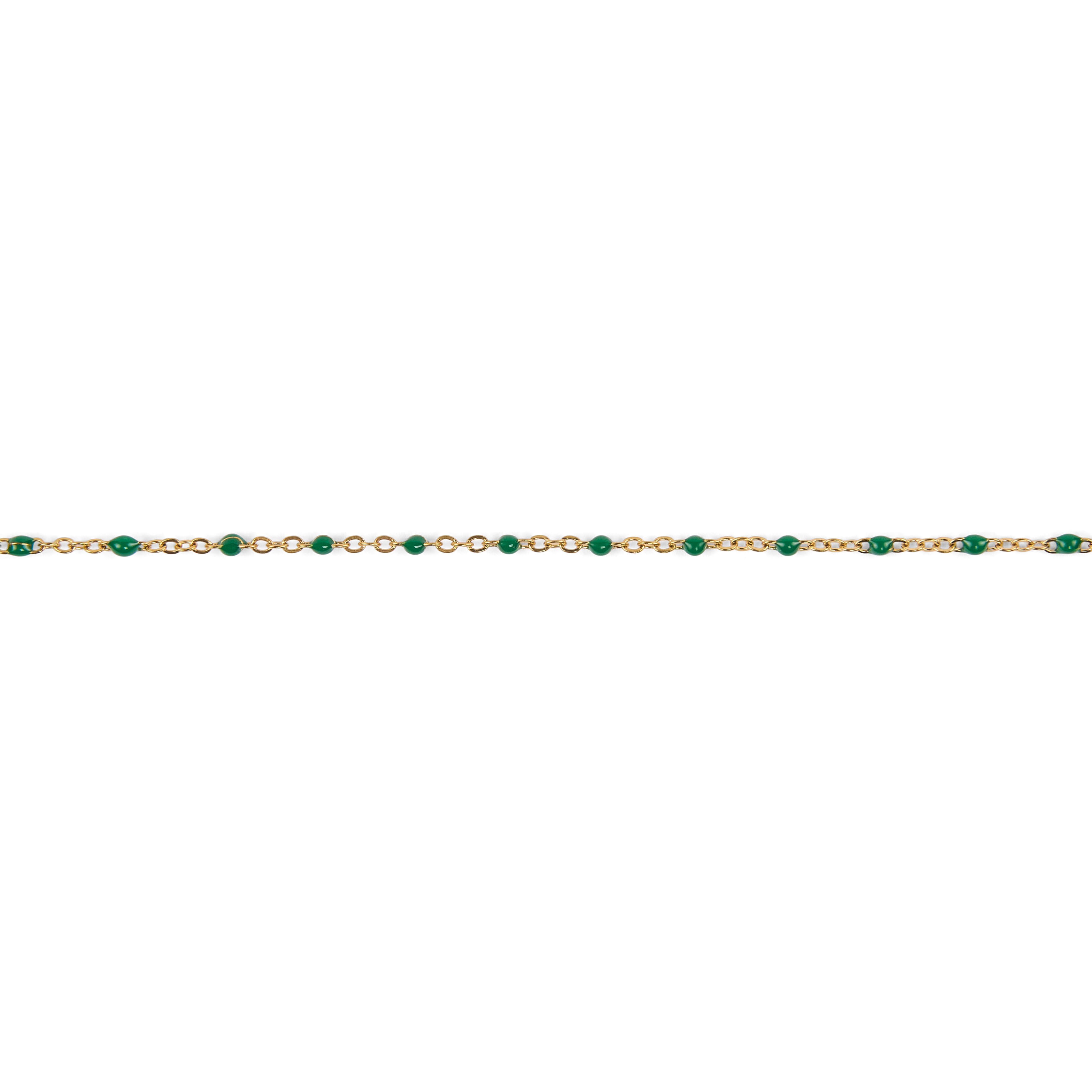 Stainless steel bracelets with colorful resin beads - Green Theme