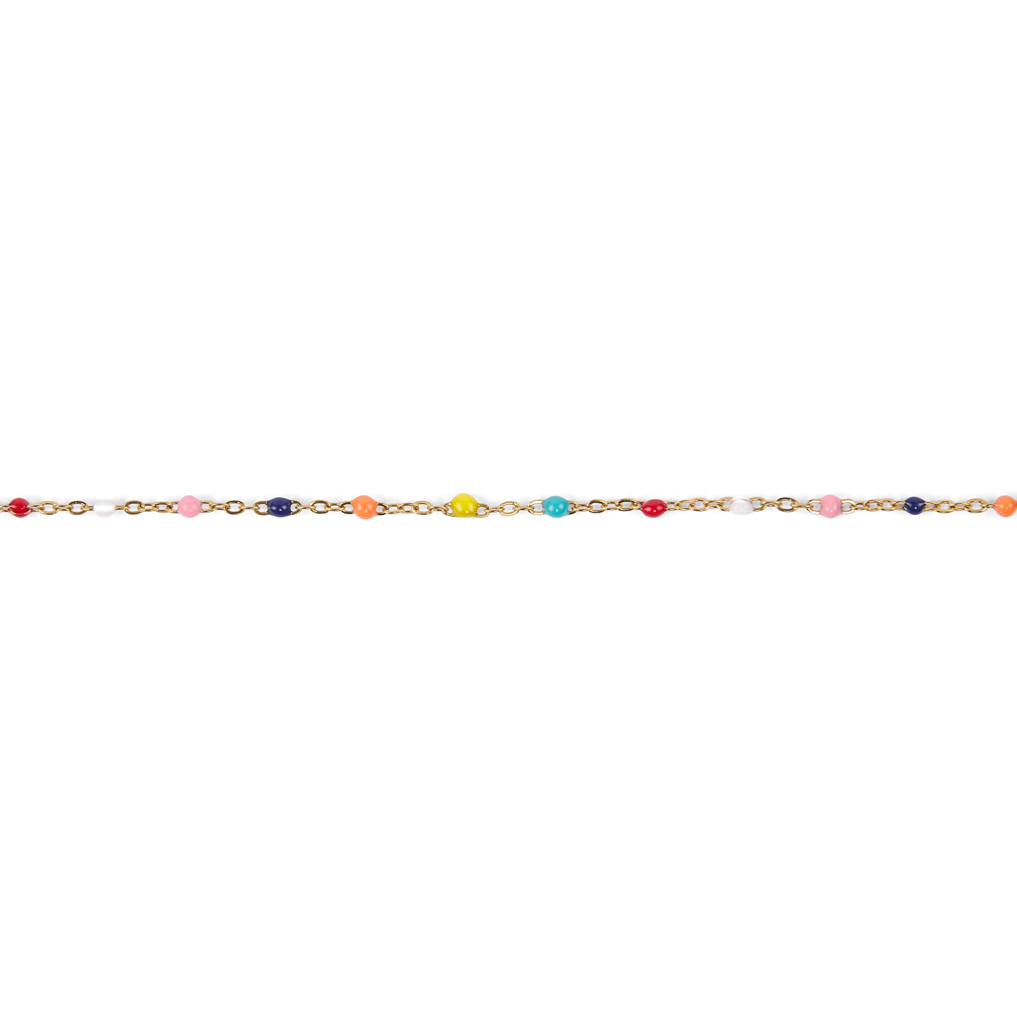 Stainless steel bracelets with colorful resin beads - Multicolored theme
