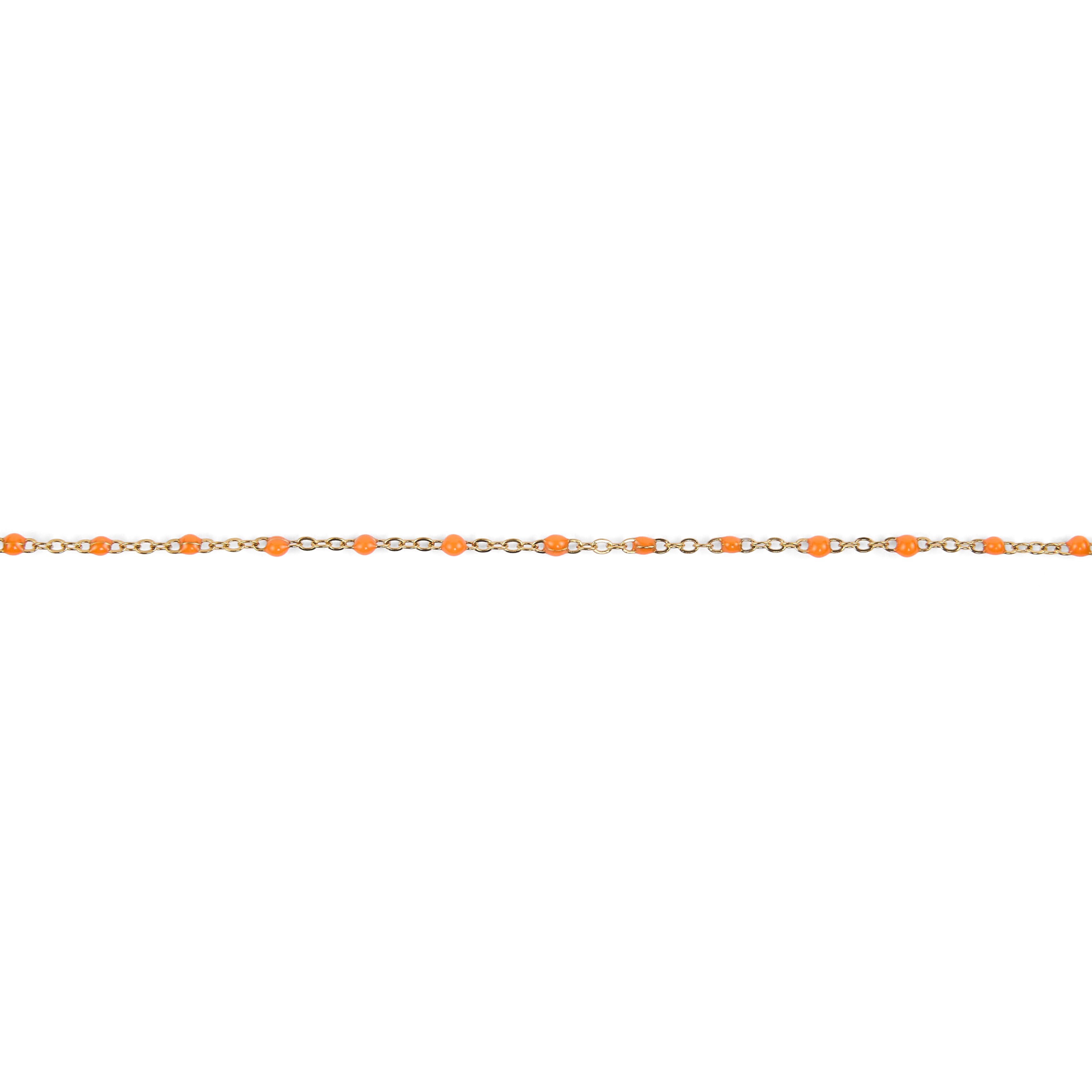 Stainless steel bracelets with colorful resin beads - Orange theme