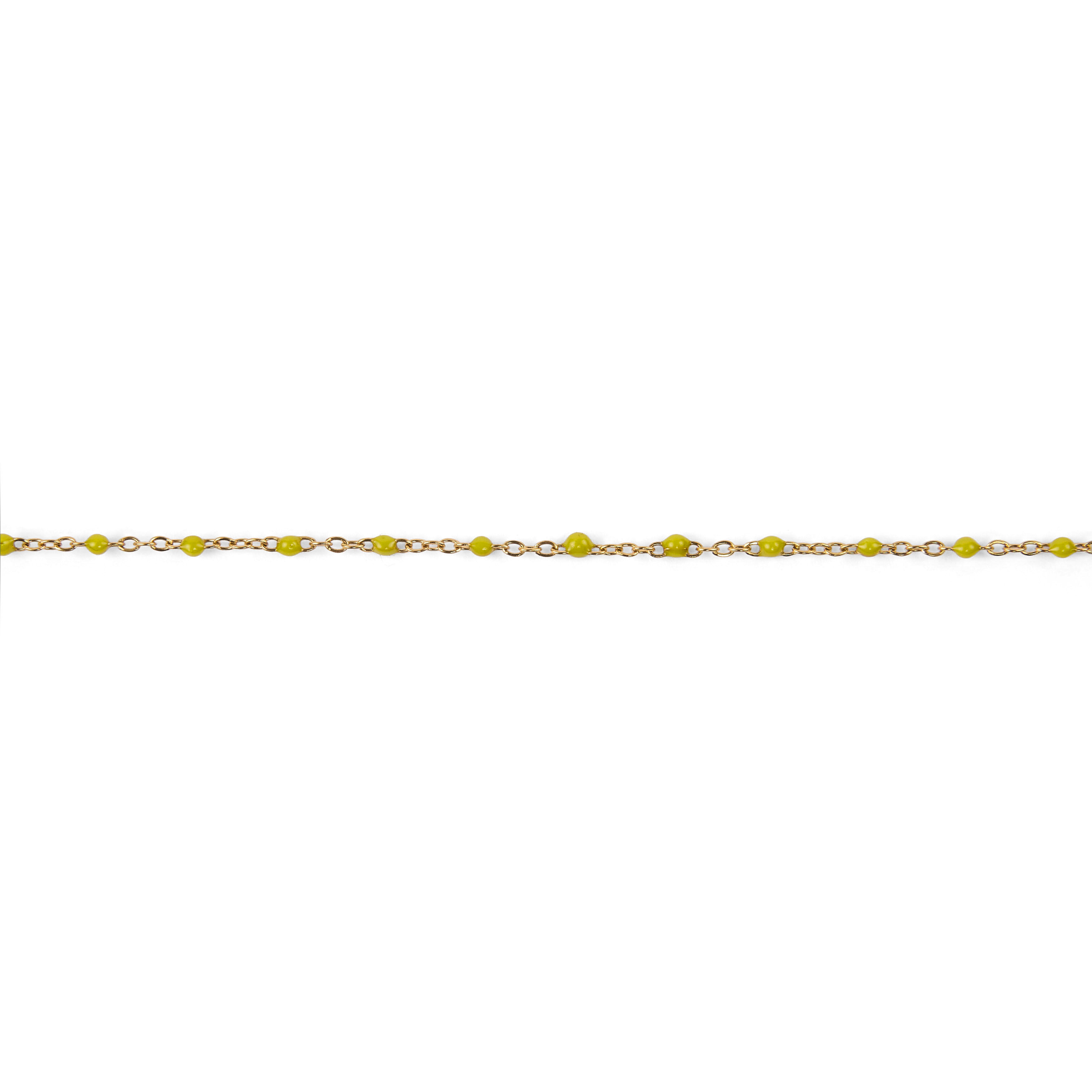 Stainless steel bracelets with colorful resin beads - Yellow theme