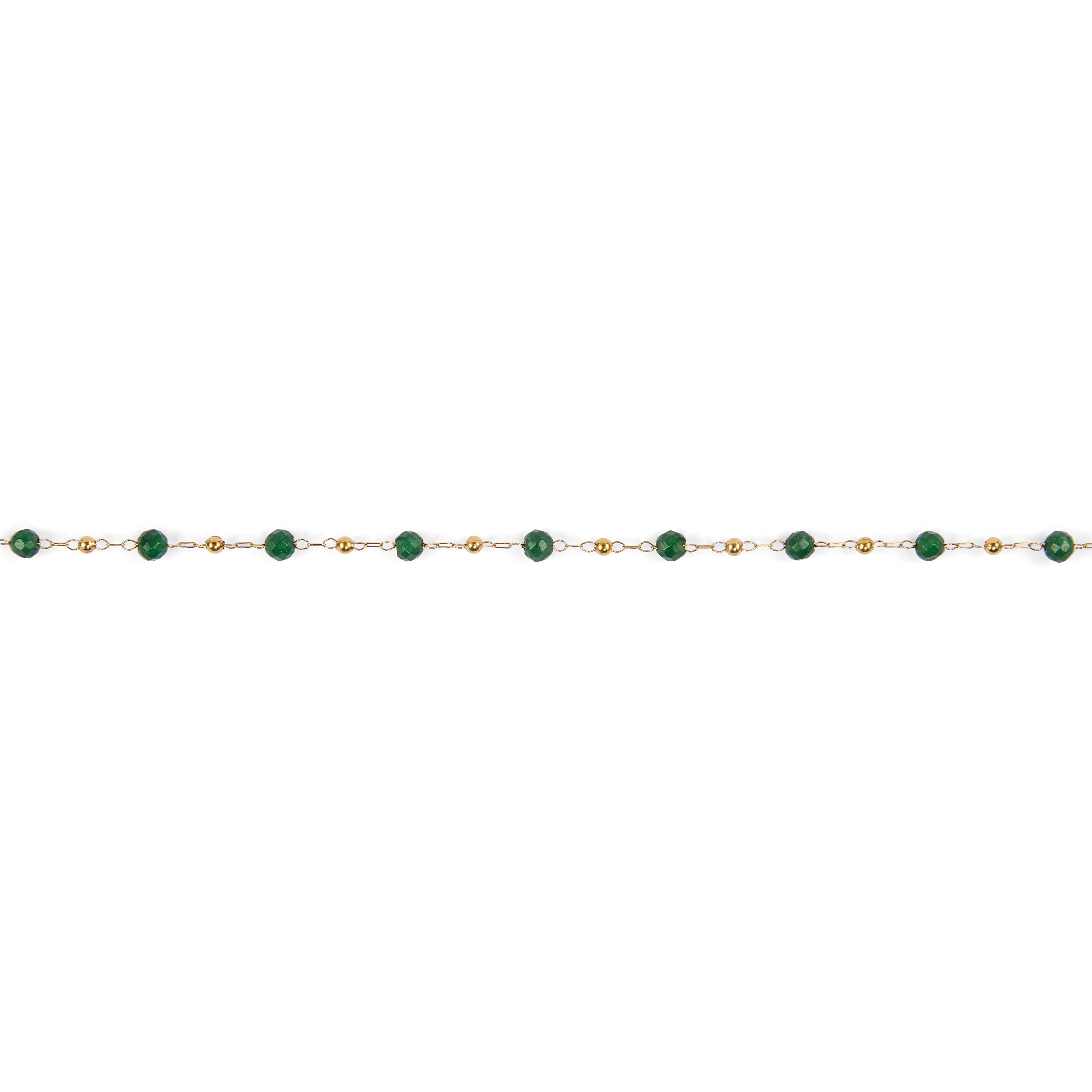 Stainless steel bracelets with faceted dyed agate beads - Green theme
