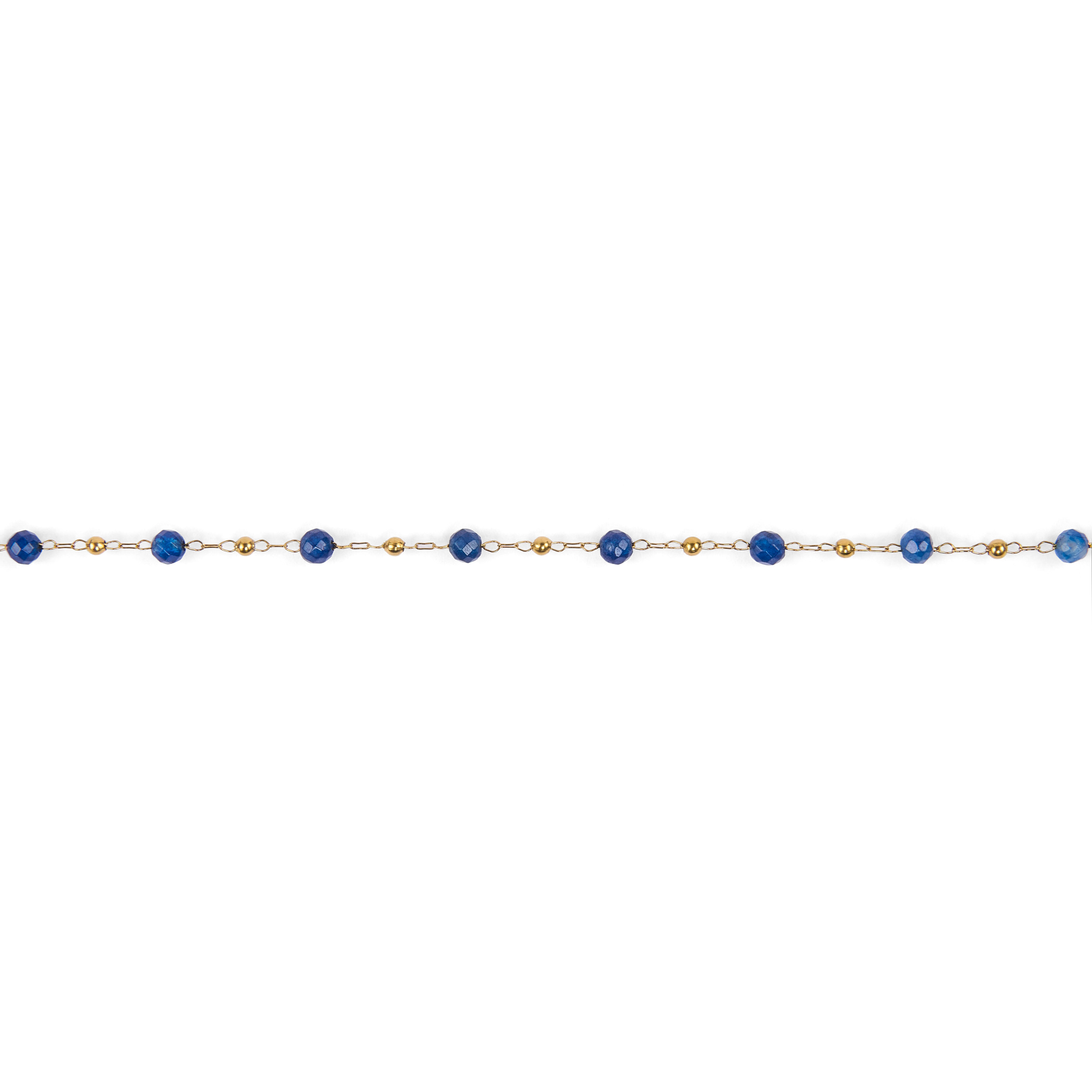 Stainless steel bracelets with faceted dyed agate beads - Blue theme
