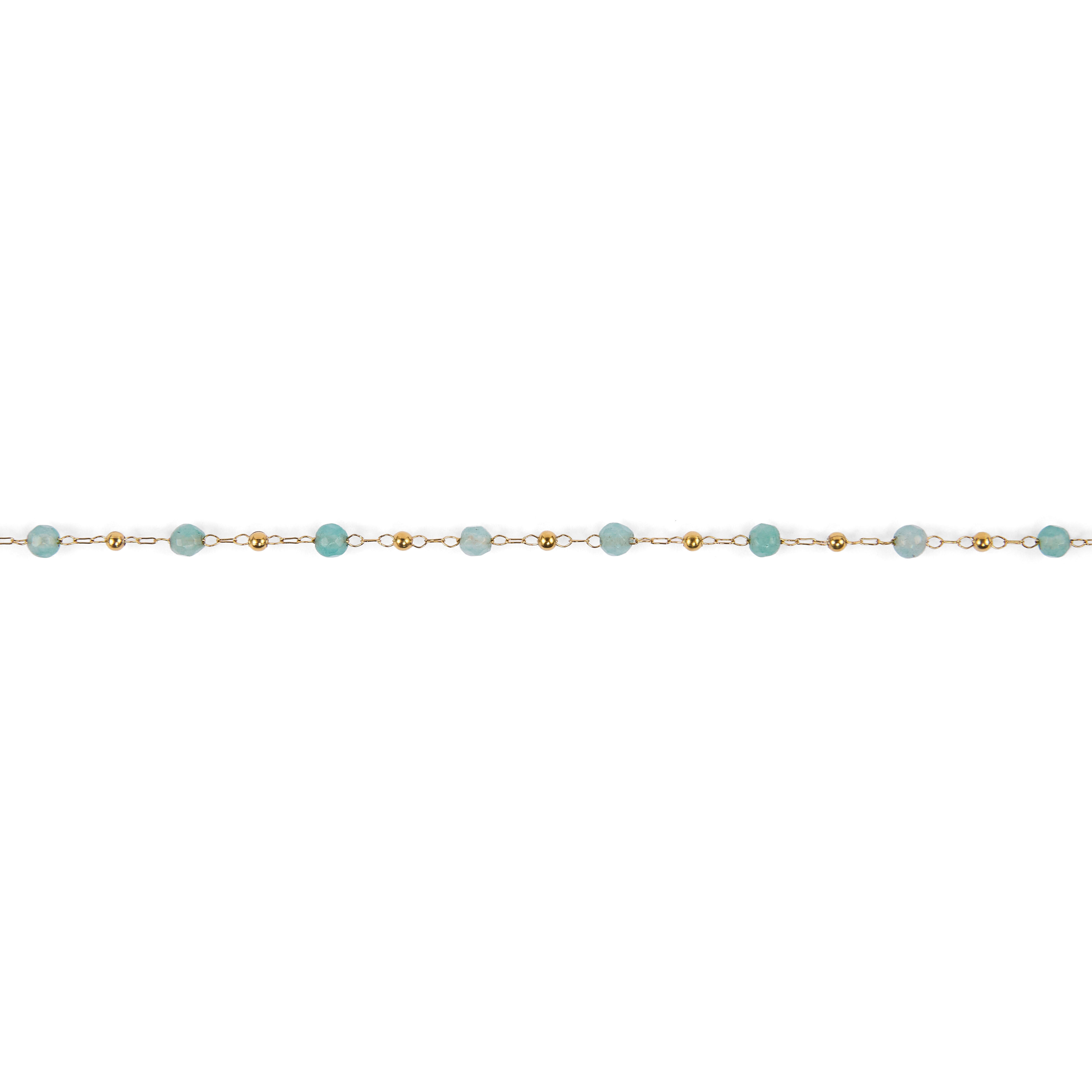 Stainless steel bracelets with faceted dyed agate beads - Turquoise theme