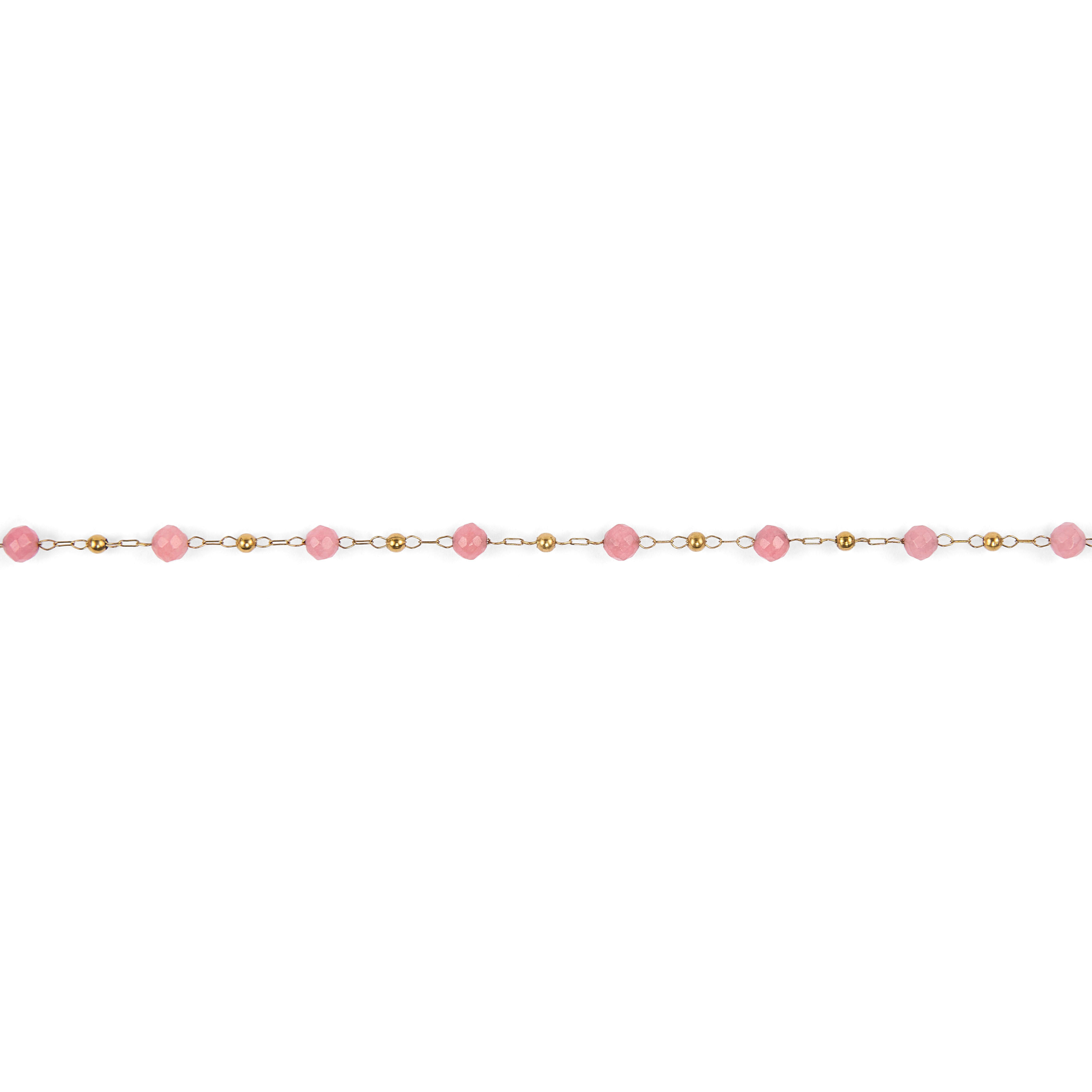 Stainless steel bracelets with faceted dyed agate beads - Fuchsia theme