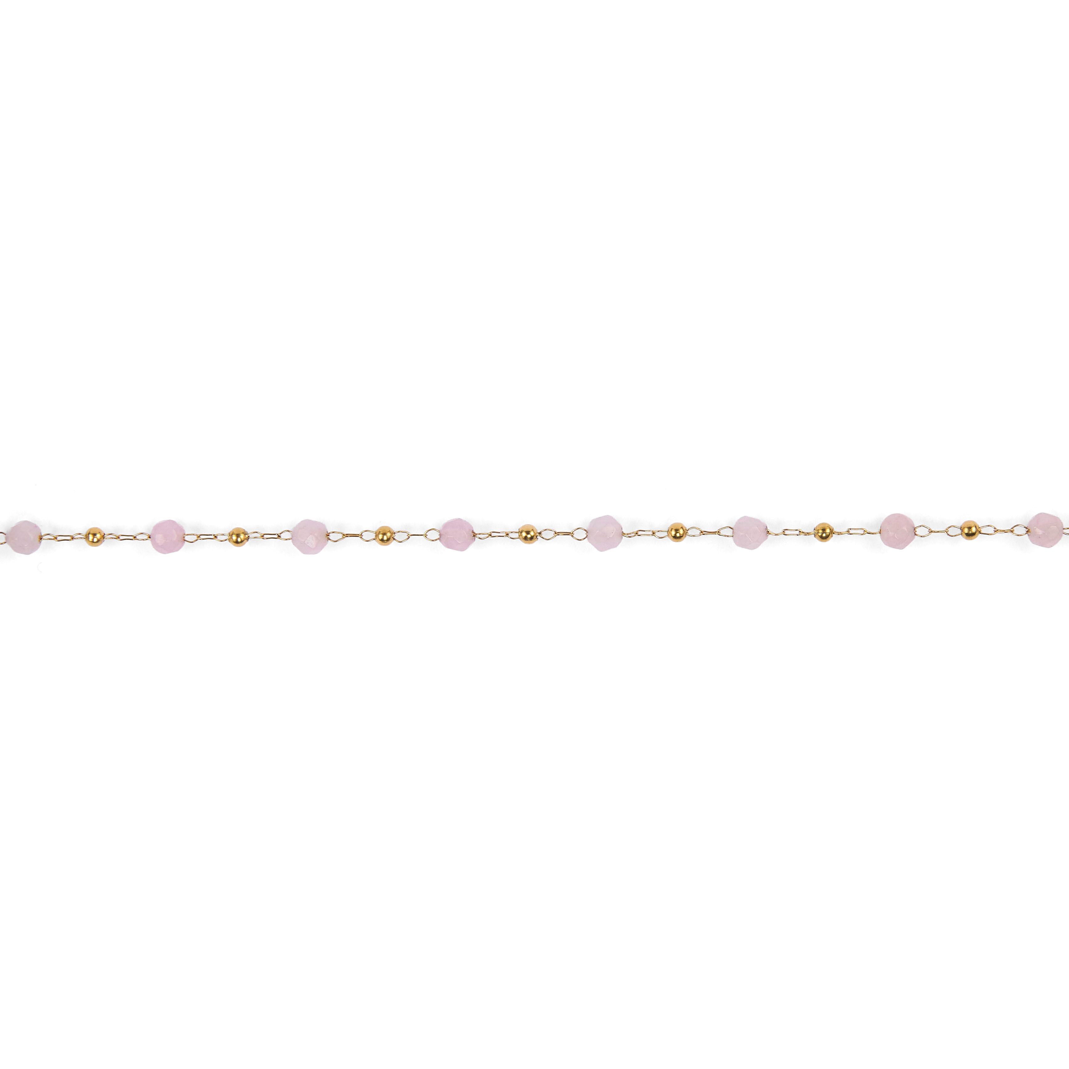 Stainless steel chains with faceted dyed agate beads - Rose theme