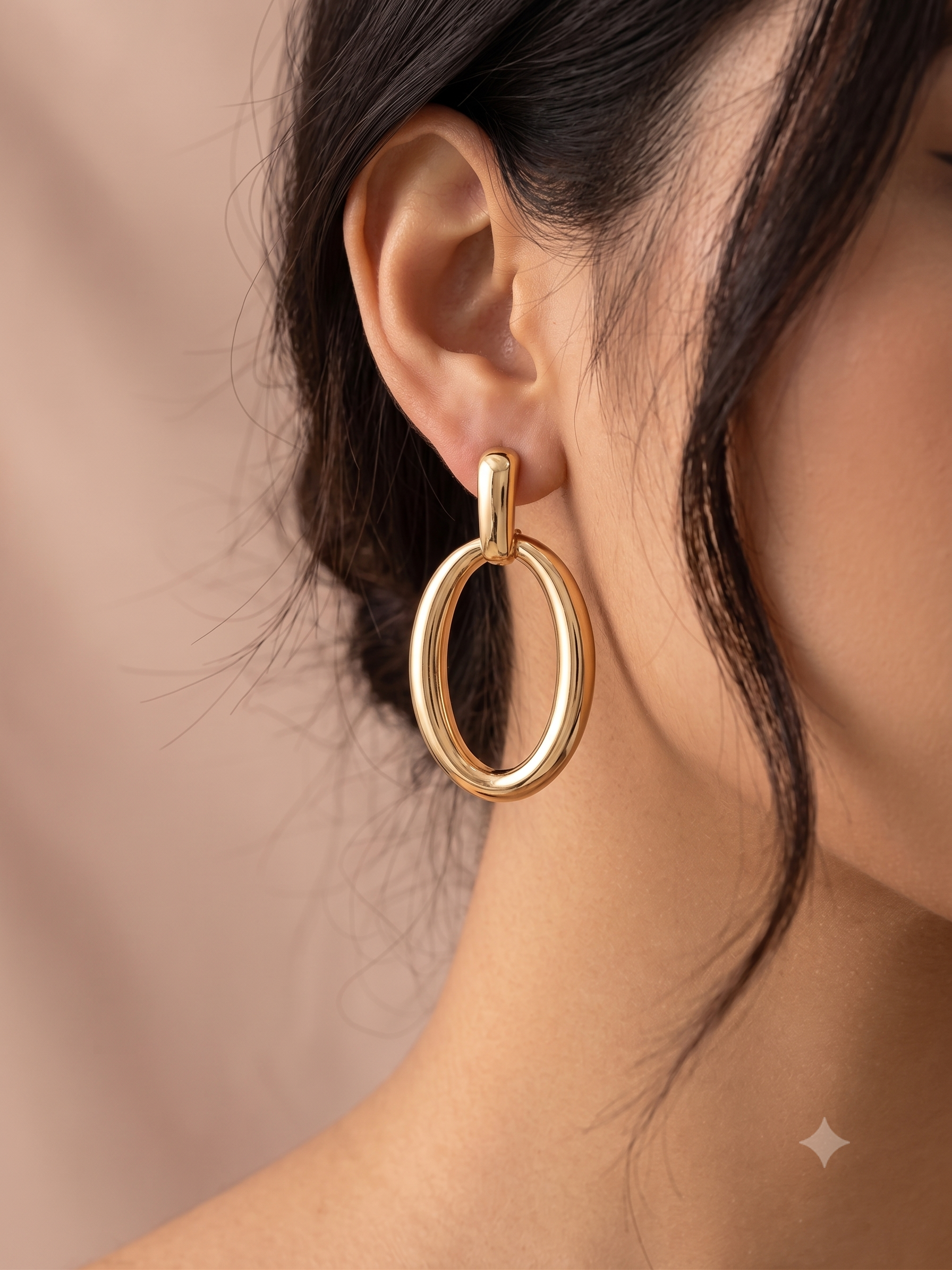 Boucles d'oreilles ovales pendantes