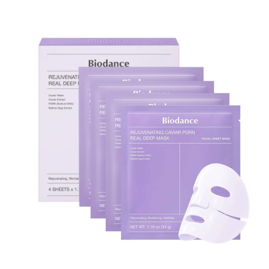 BIODANCE Rejuvenating Caviar PDRN Real Deep Mask (pack of 4), Caviar PDRN Rejuvenating Mask - (box of 4)