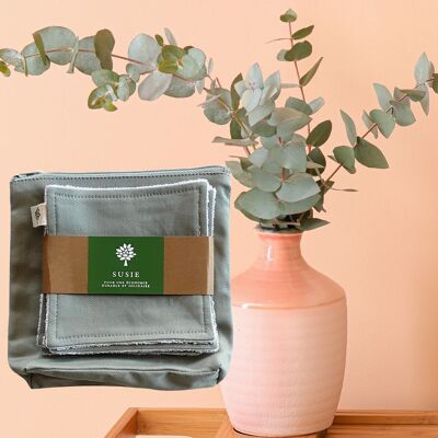 Organic washable squares kit Sage