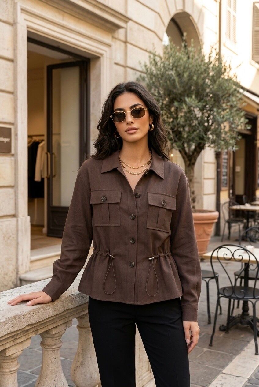 Women's fitted shirt with pockets