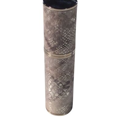 Leather purse atomizer: grey lame with different shades