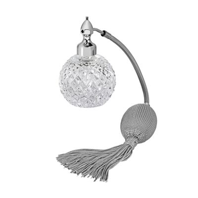 Palladium plated fizz ball mount, diamond cut crystal glass