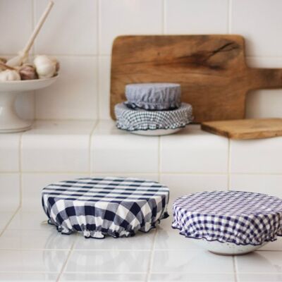 Bowl Covers - Set of 4 - Navy Gingham