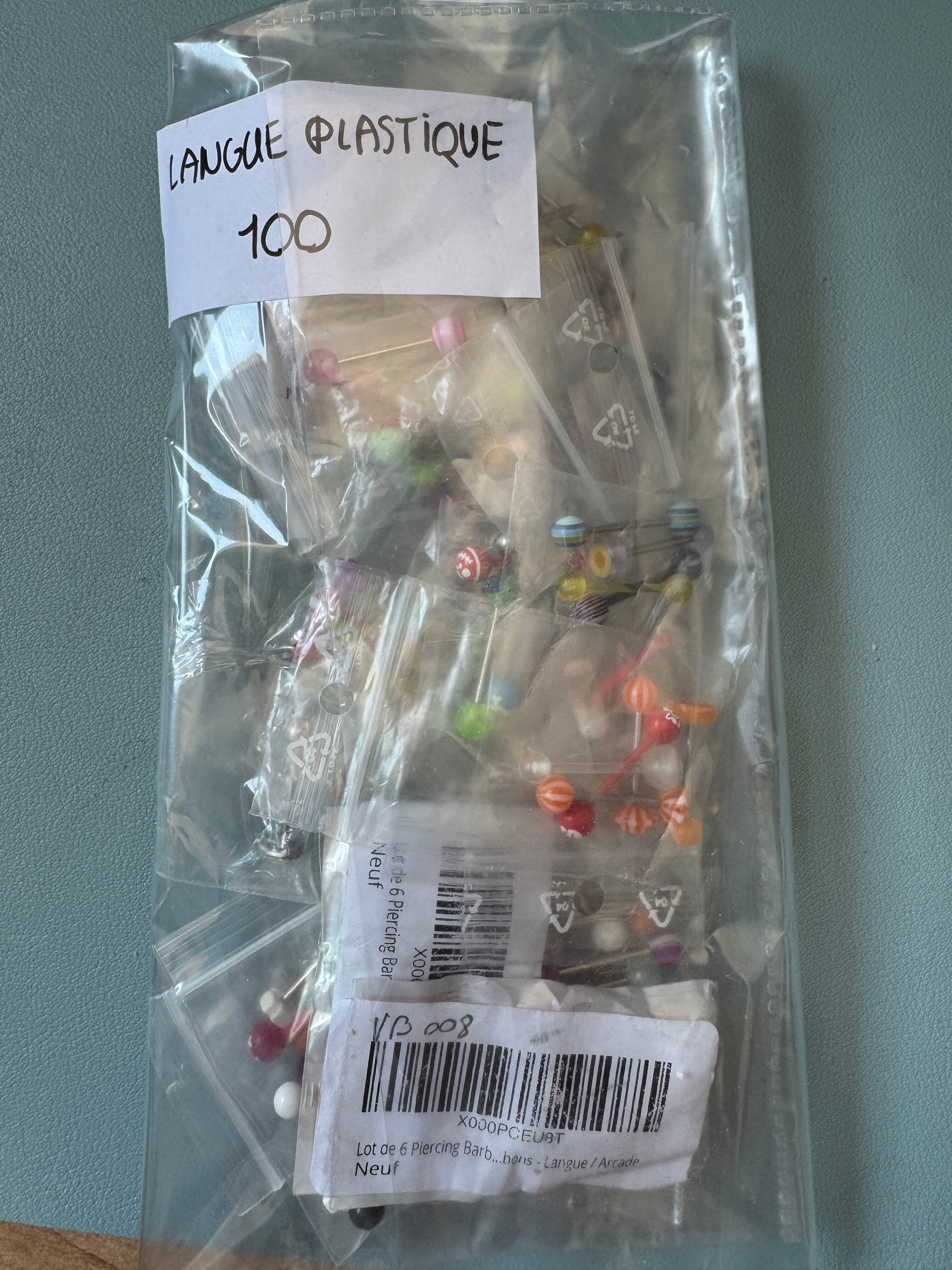 CLEARANCE SALE - Pack of 100 Surgical Steel and Plastic Ring Piercings