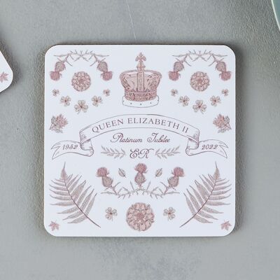 Queen's Platinum Jubilee Coaster Set di 4