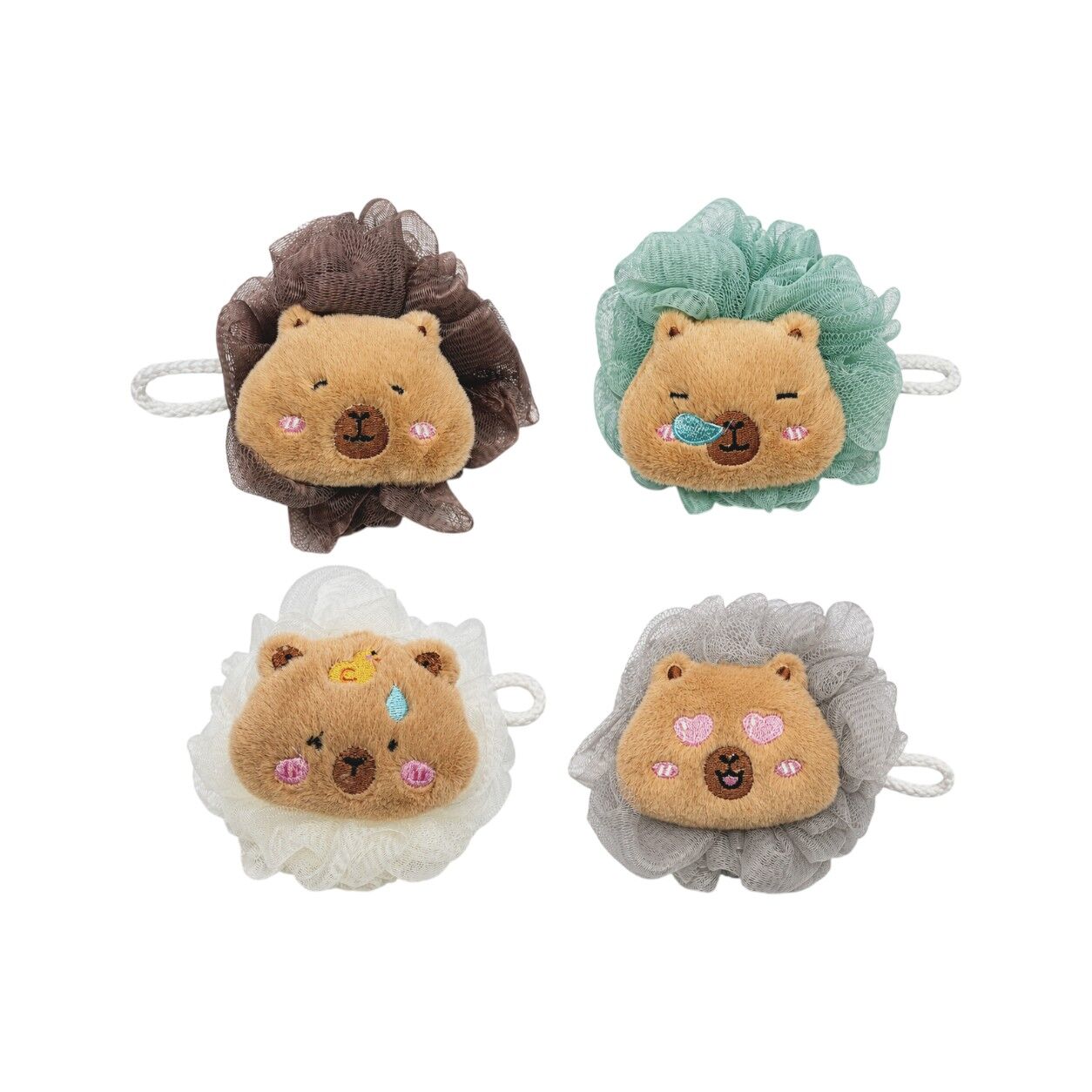 Capybara Bath Sponge - Kawaii Plush Loofah Puff