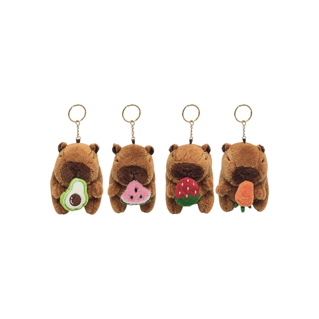 Capybara Plush Keychain - Fruit Design Set of 4